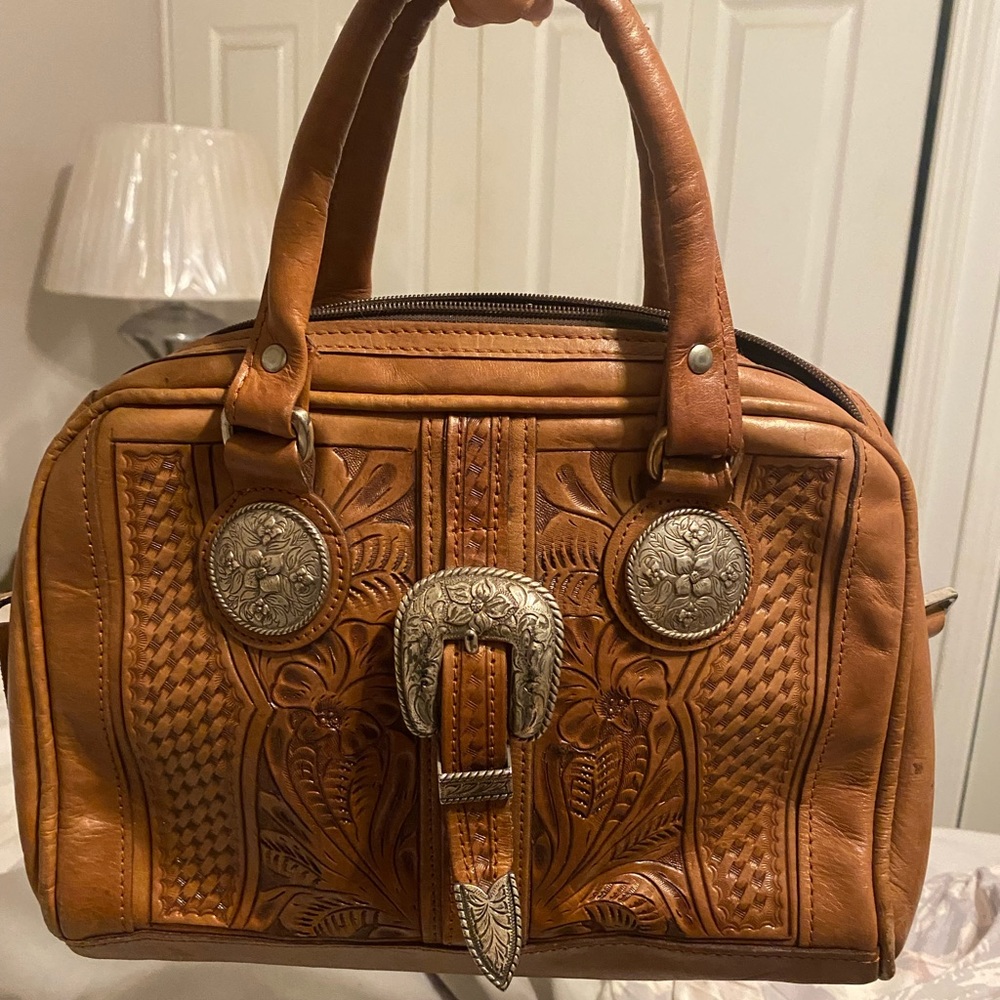 Embossed western handbag